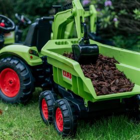 FALK-Claas-Axos-330-Pedal-Tractor-with-Excavator-and-Trailer-3-7-years-3