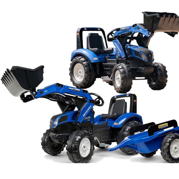 FALK New Holland T8 Pedal Tractor with Bucket and Trailer 3-7 years