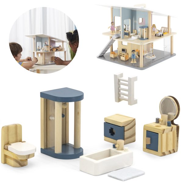 VIGA-PolarB-Dollhouse-Bathroom-Furniture-Set VIGA PolarB Dollhouse Bathroom Furniture Set