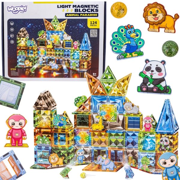 WOOPIE-Magnetic-Construction-Blocks-Glowing-3D-Animal-World-124pcs WOOPIE Magnetic Construction Blocks Glowing 3D Animal World 124pcs.