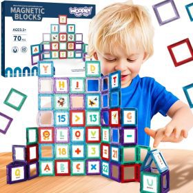 WOOPIE Magnetic Space Blocks Learning Letters 70 Pieces