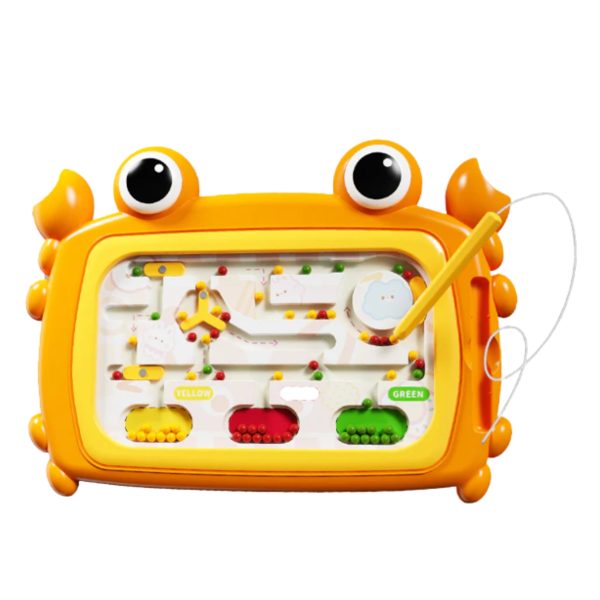 WOOPIE-Montessori-Magnetic-Board-Crab-Maze-Orange WOOPIE Montessori Magnetic Board Crab Maze Orange