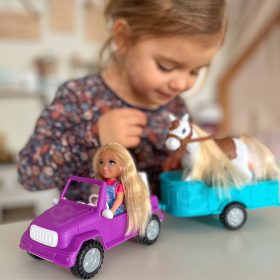 WOOPIE-ROYAL-Niki-Doll-Set-with-Horse-Car-and-Trailer-1 Car and Trailer