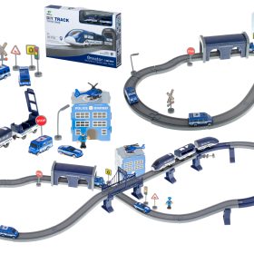 Elektrinio traukinio policijos automobiliai 92 elementai ~300cmŽaislai/Automobilių vėžės Elektrinio traukinio policijos automobiliai 92 elementai ~300cm