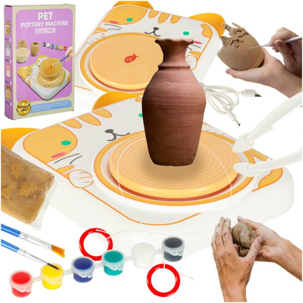 "Potter's wheel" kūrybinio molio rinkinys dažai katė geltonaŽaislai / smėlis ir plastikas "Potter's wheel" kūrybinio molio rinkinys dažai katė geltona