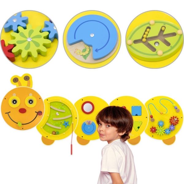 VIGA-Large-Wooden-Caterpillar-Activity-Board VIGA Large Wooden Caterpillar Activity Board