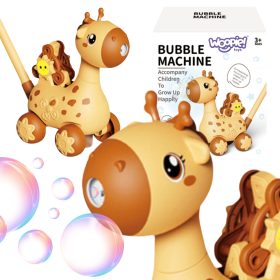 WOOPIE Giraffe Pusher 2-in-1 Bubble Machine for Kids