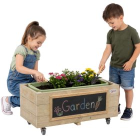 Classic-World-Wooden-Flower-Pot-on-Wheels-for-Children-with-Blackboard Classic World Wooden Flower Pot on Wheels for Children with Blackboard