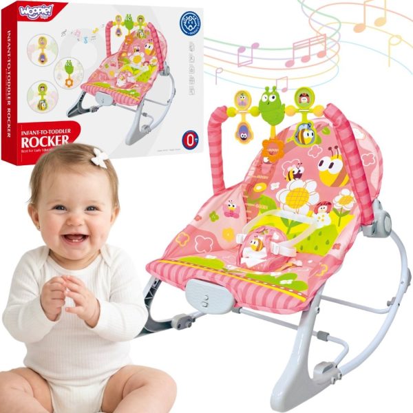 WOOPIE-BABY-Pink-Vibration-Rocker-with-Arch WOOPIE BABY Pink Vibration Rocker with Arch