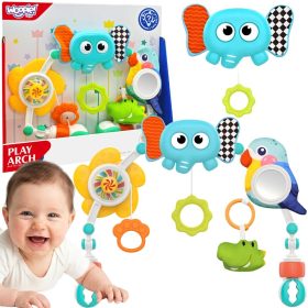 WOOPIE BABY Sensory Arch with Toys for Crib and Stroller Elephant Parrot