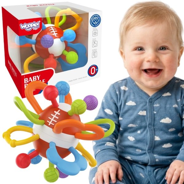 WOOPIE Rattle Teether Sensory Ball for Babies Educational 0+ Soft