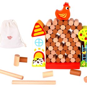 TOOKY TOY Arcade Game Falling Hen Wooden Farm