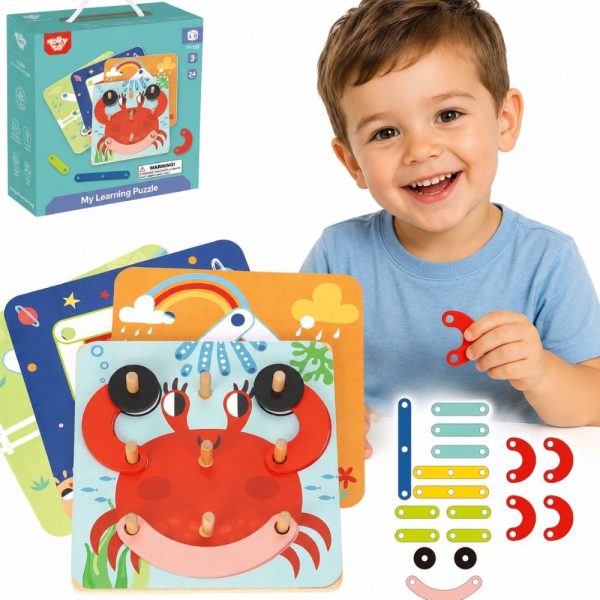 TOOKY-TOY-Wooden-Puzzle-Blocks-Pegs-Animal-Patterns-to-Recreate-FSC-Certified TOOKY TOY Wooden Puzzle Blocks Pegs Animal Patterns to Recreate FSC Certified