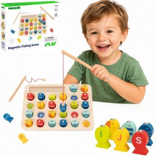 Tooky Toy Wooden Game Fishing Learning Letters 29 pcs.