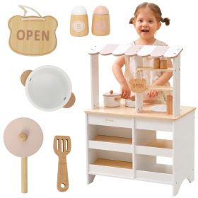 VIGA-PolarB-Wooden-Kitchen-2-in-1-Shop-White-Kitchen-Accessories-Stand VIGA PolarB Wooden Kitchen 2-in-1 Shop White Kitchen Accessories Stand