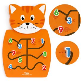 VIGA-Wooden-Manipulative-Board-Numbers-Kitten-FSC-Montessori-Certificate-3